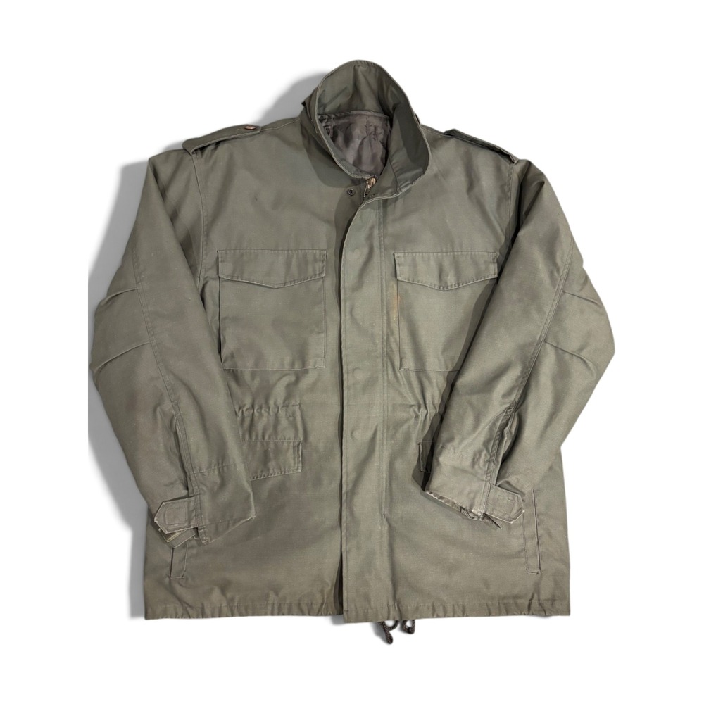 Vintage M-65 Field Jacket Olive Green Military Utility Coat with Quilted Liner